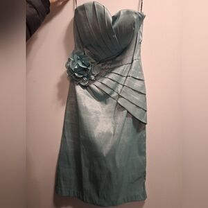 Forever 21 Elegant Strapless Satin Blue Dress Woman's Size M